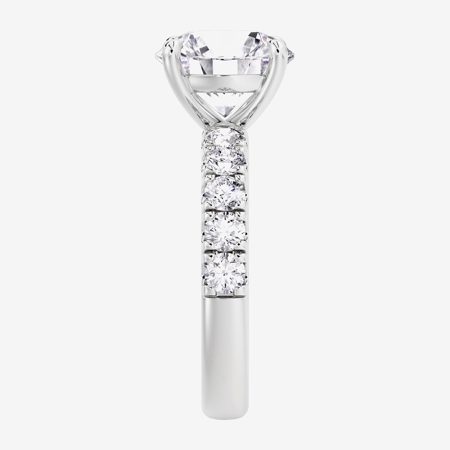Signature By Modern Bride (F / Vs2) Womens 8 1/2 Ct. T.W. Lab Grown White Diamond 14K Gold Round Side Stone Engagement Ring