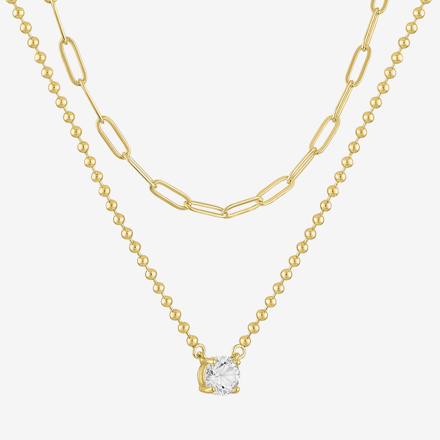 Yes, Please! Womens Lab Created White Sapphire 2-pc. Pendant Necklace Set