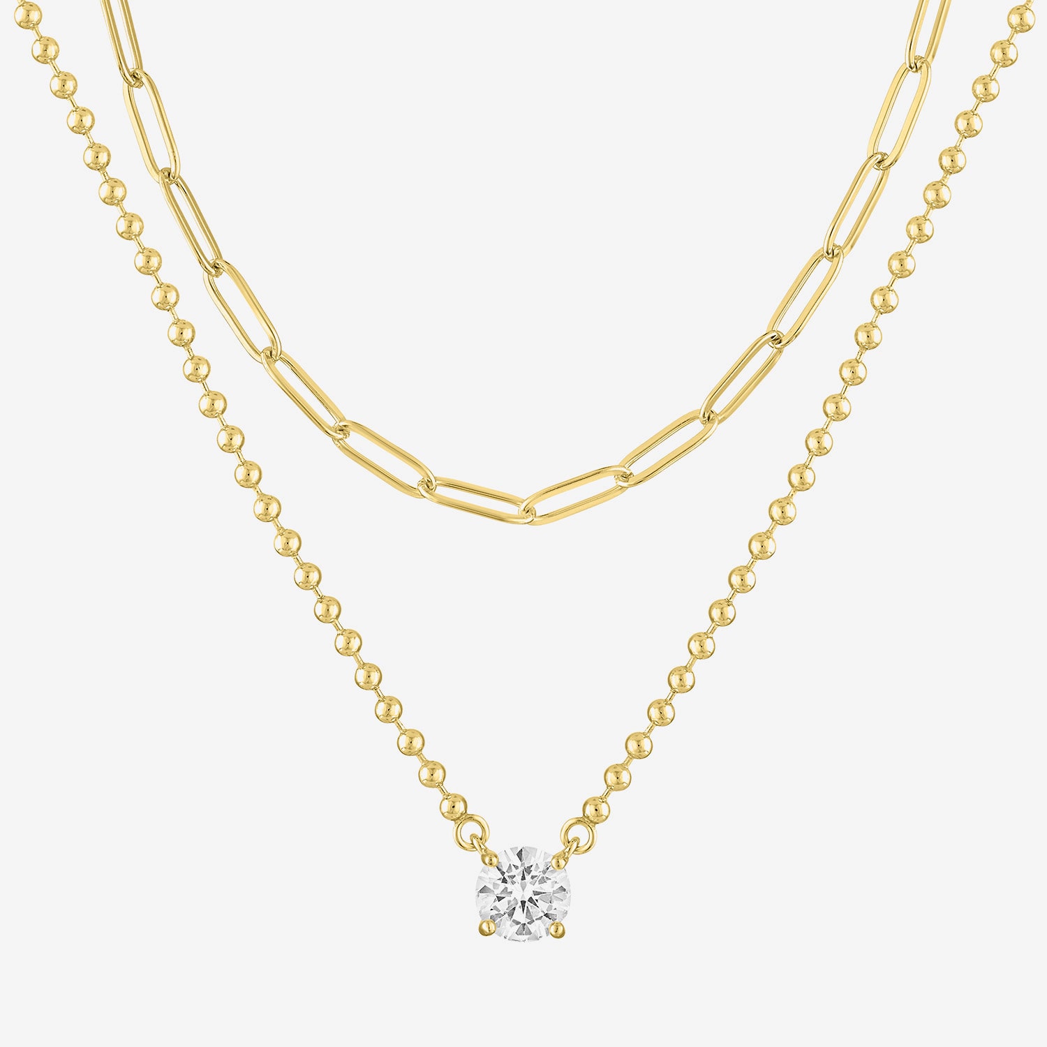 Yes, Please! Womens Lab Created White Sapphire 2-pc. Pendant Necklace Set