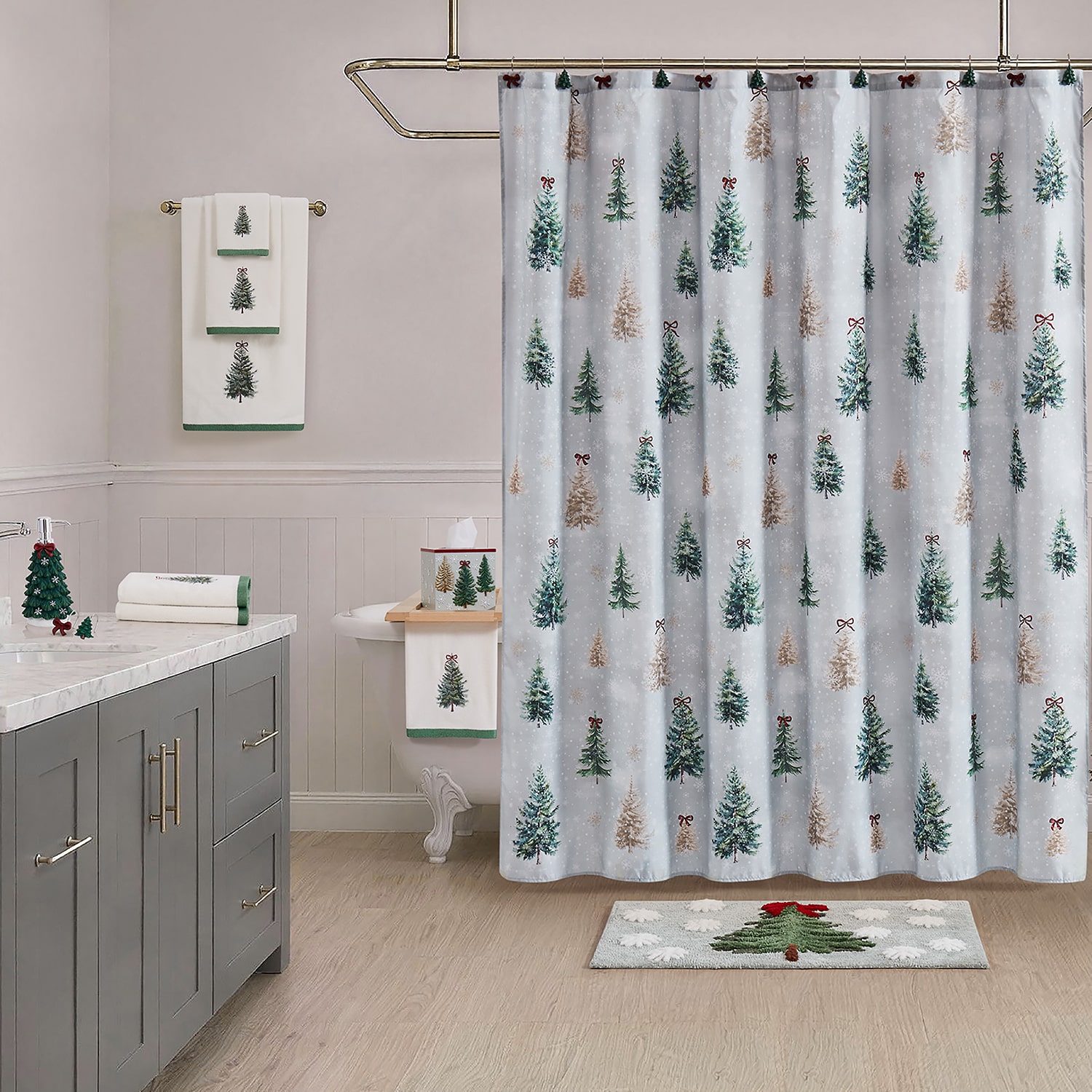 Avanti Snowy Pines Shower Curtain