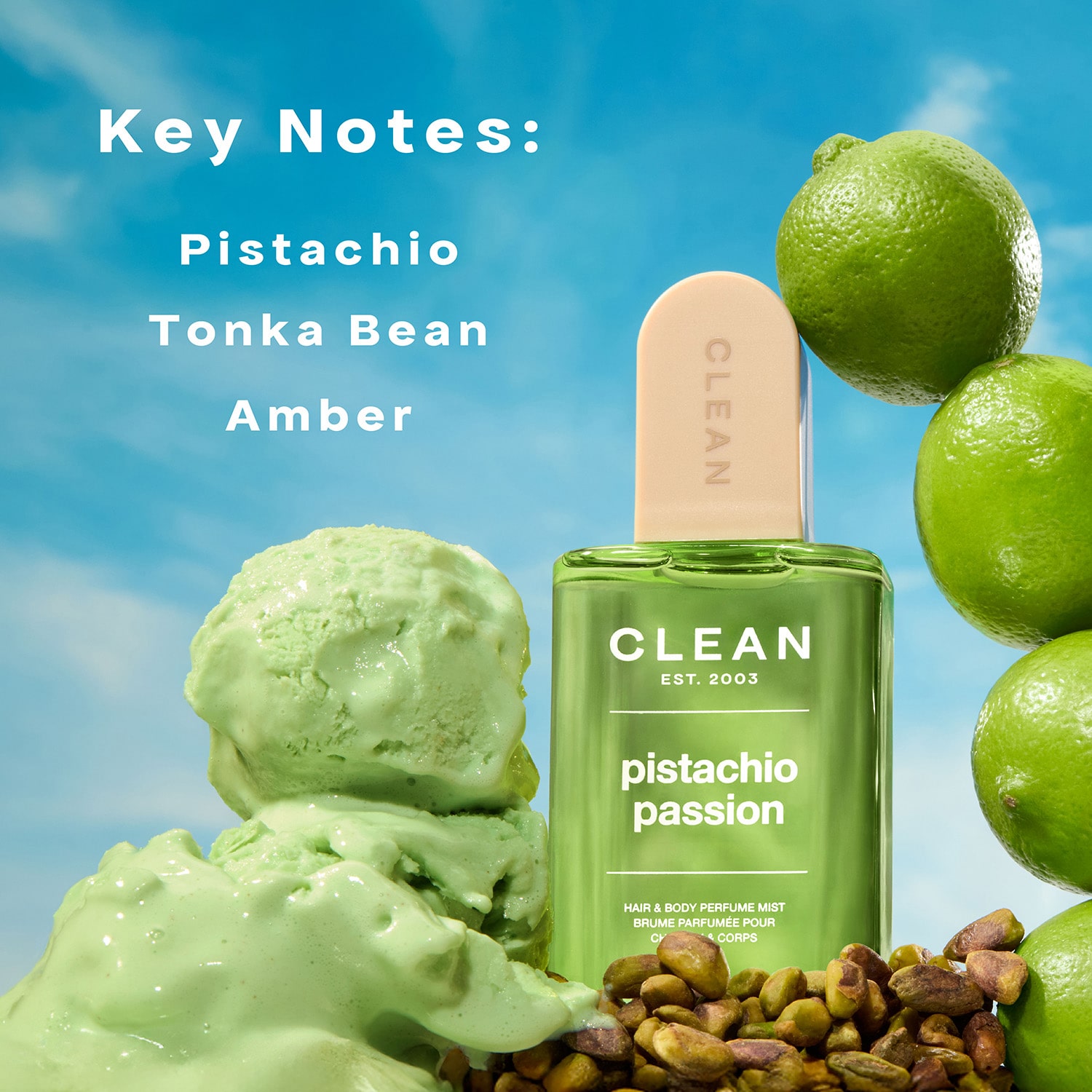 CLEAN Pistachio Passion Hair&Body Perfume Mist, 8.0oz