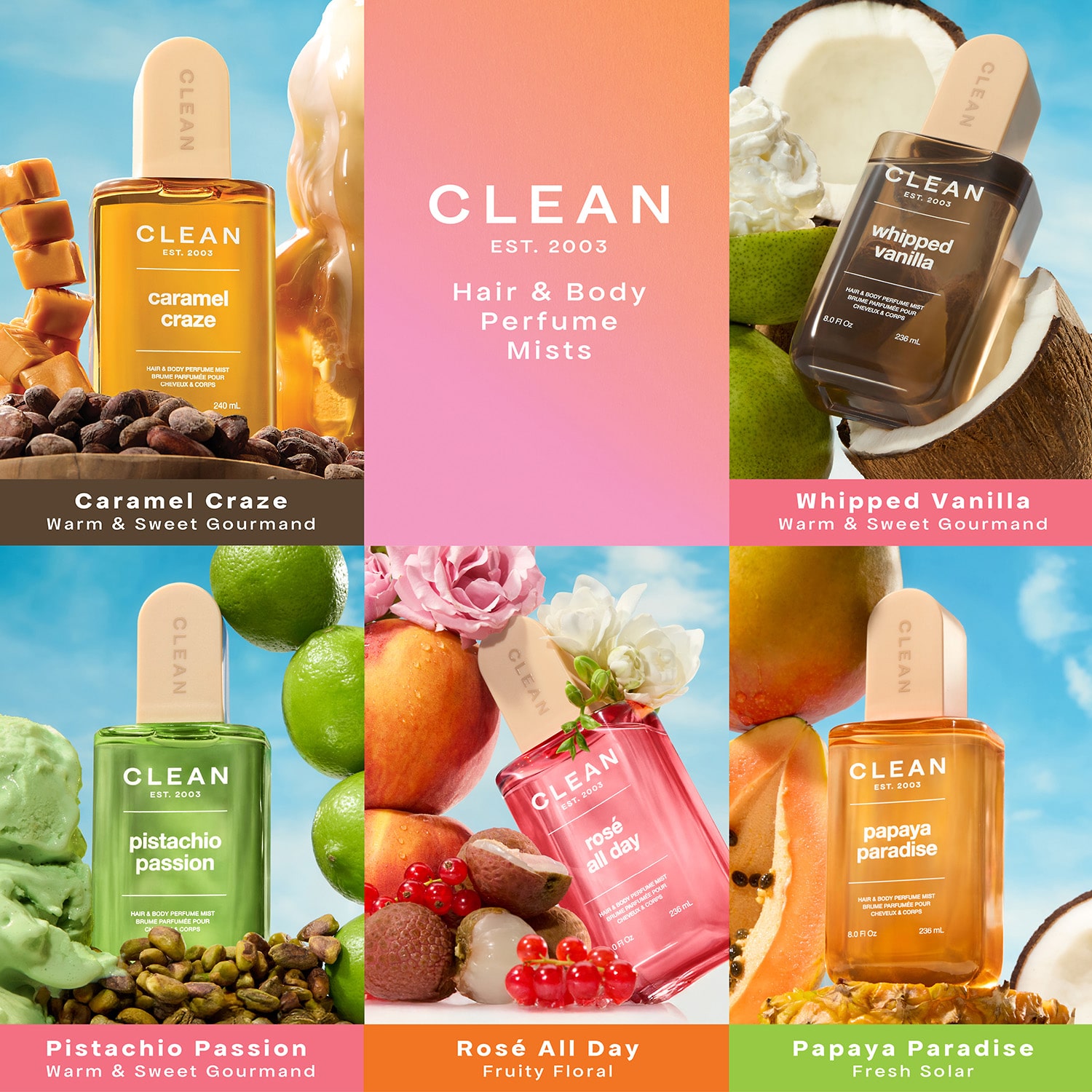 CLEAN Pistachio Passion Hair&Body Perfume Mist, 8.0oz