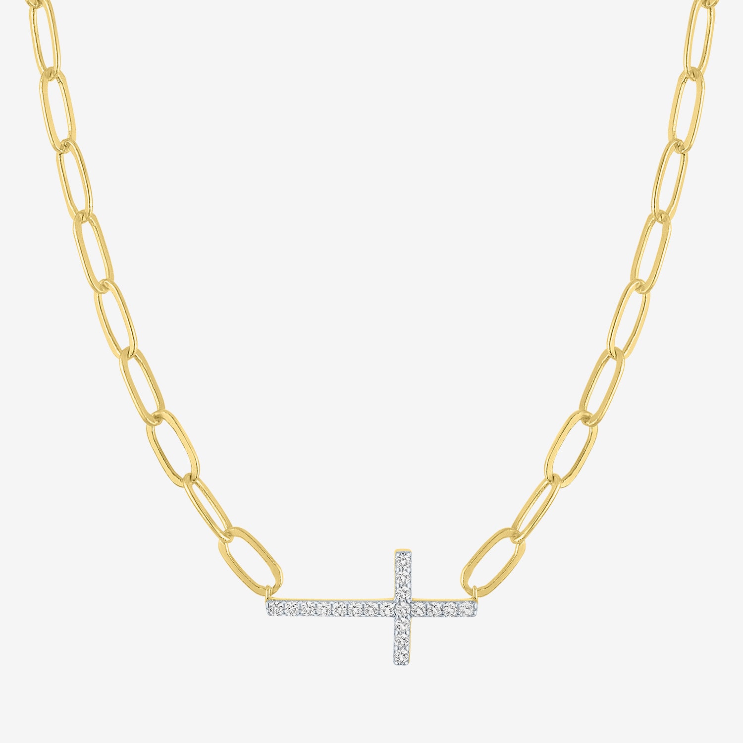 Religious Jewelry Yes, Please! Womens Lab Created White Sapphire 14K Gold Over Brass Cross 2-pc. Jewelry Set