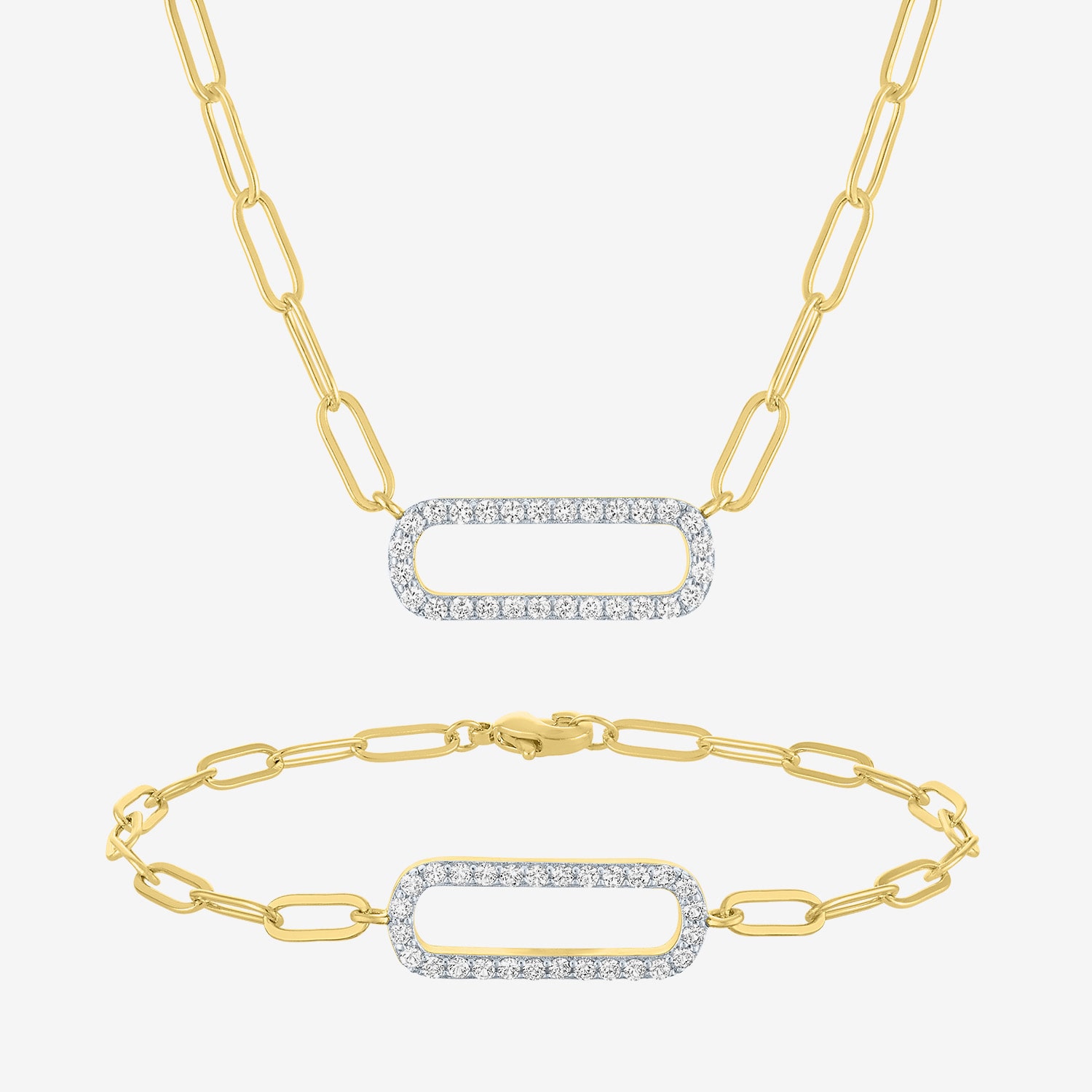 Yes, Please! Womens Lab Created White Sapphire 14K Gold Over Brass 2-pc. Jewelry Set