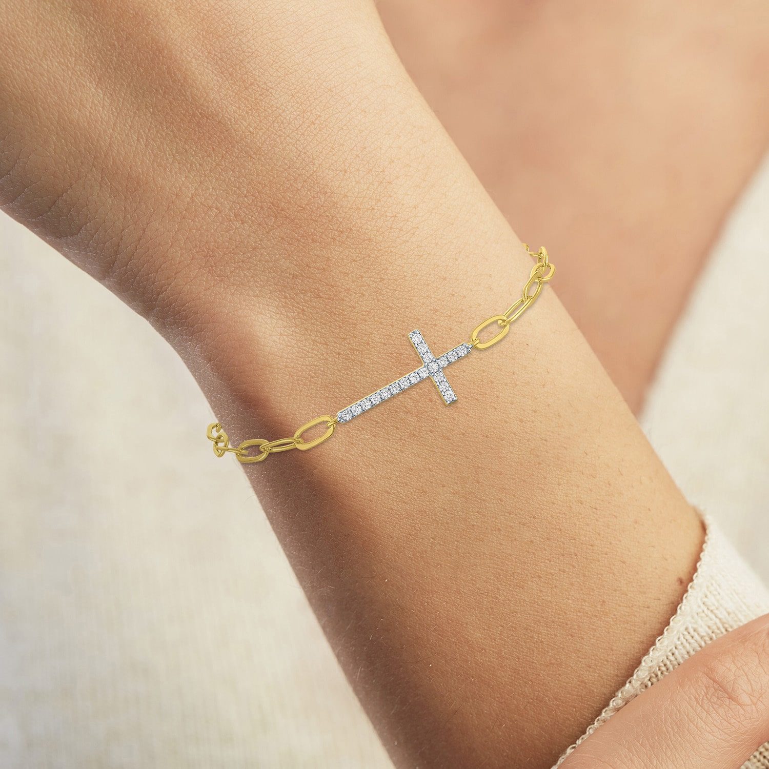 Religious Jewelry Yes, Please! Womens Lab Created White Sapphire 14K Gold Over Brass Cross 2-pc. Jewelry Set
