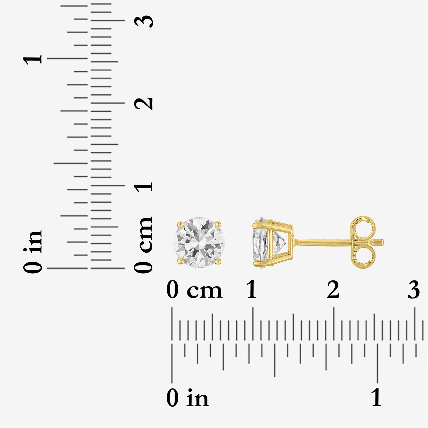 Timeless Yes, Please! Womens Lab Created White Sapphire 14K Gold Over Brass 3 Pair Earring Set