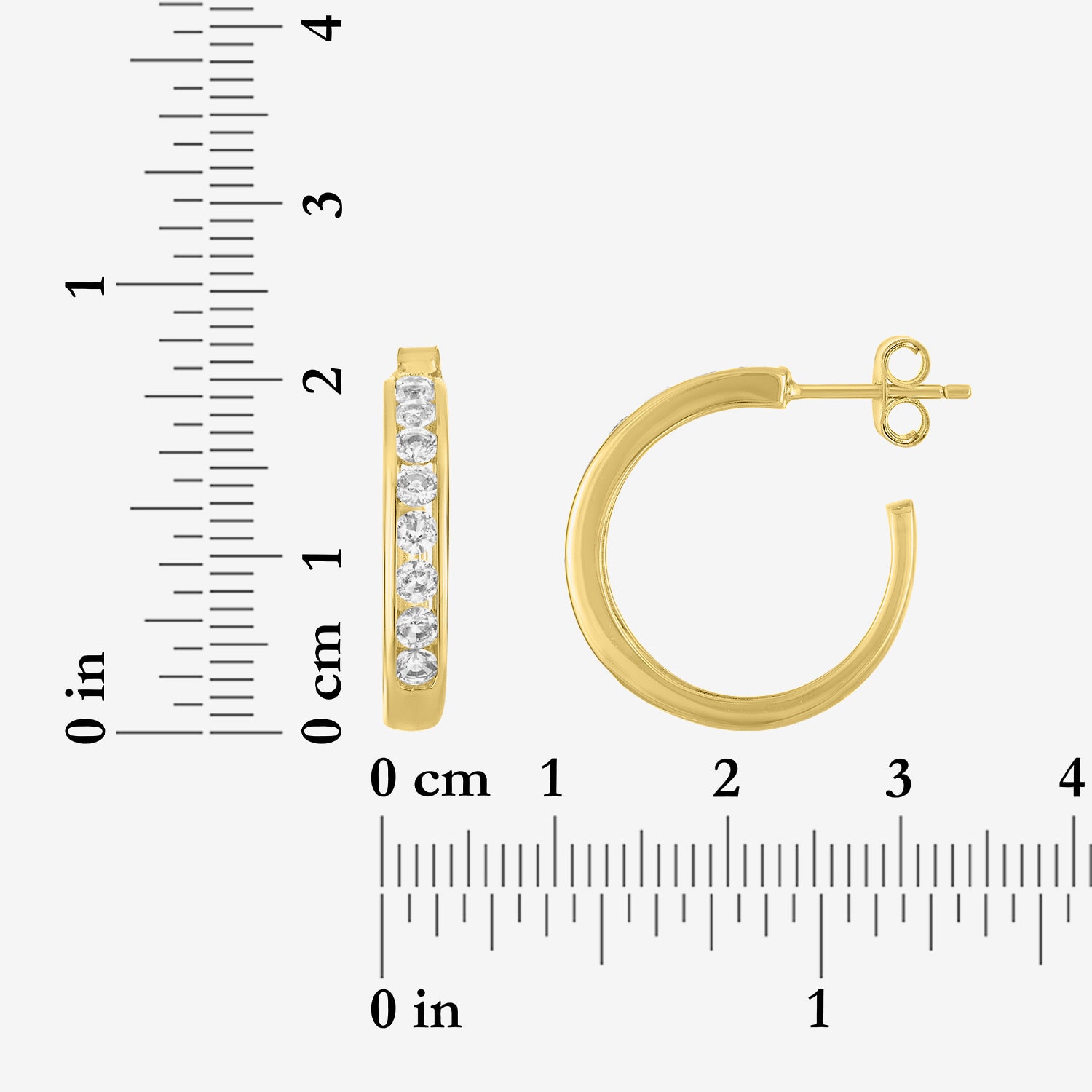 Timeless Yes, Please! Womens Lab Created White Sapphire 14K Gold Over Brass 3 Pair Earring Set
