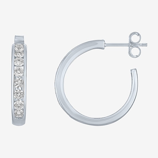 Timeless Yes, Please! Womens Lab Created White Sapphire 14K Gold Over Brass 3 Pair Earring Set