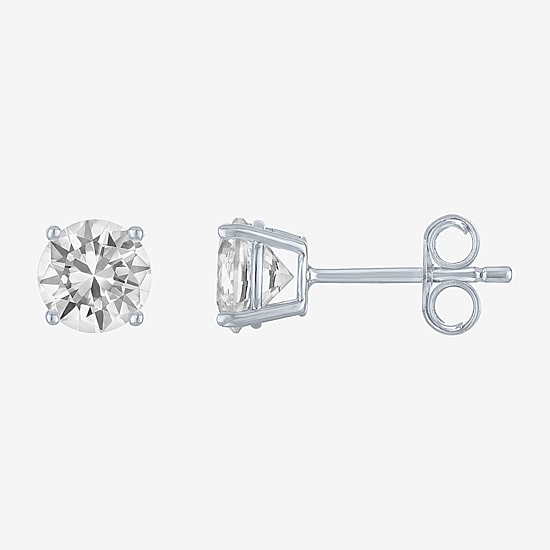 Timeless Yes, Please! Womens Lab Created White Sapphire 14K Gold Over Brass 3 Pair Earring Set