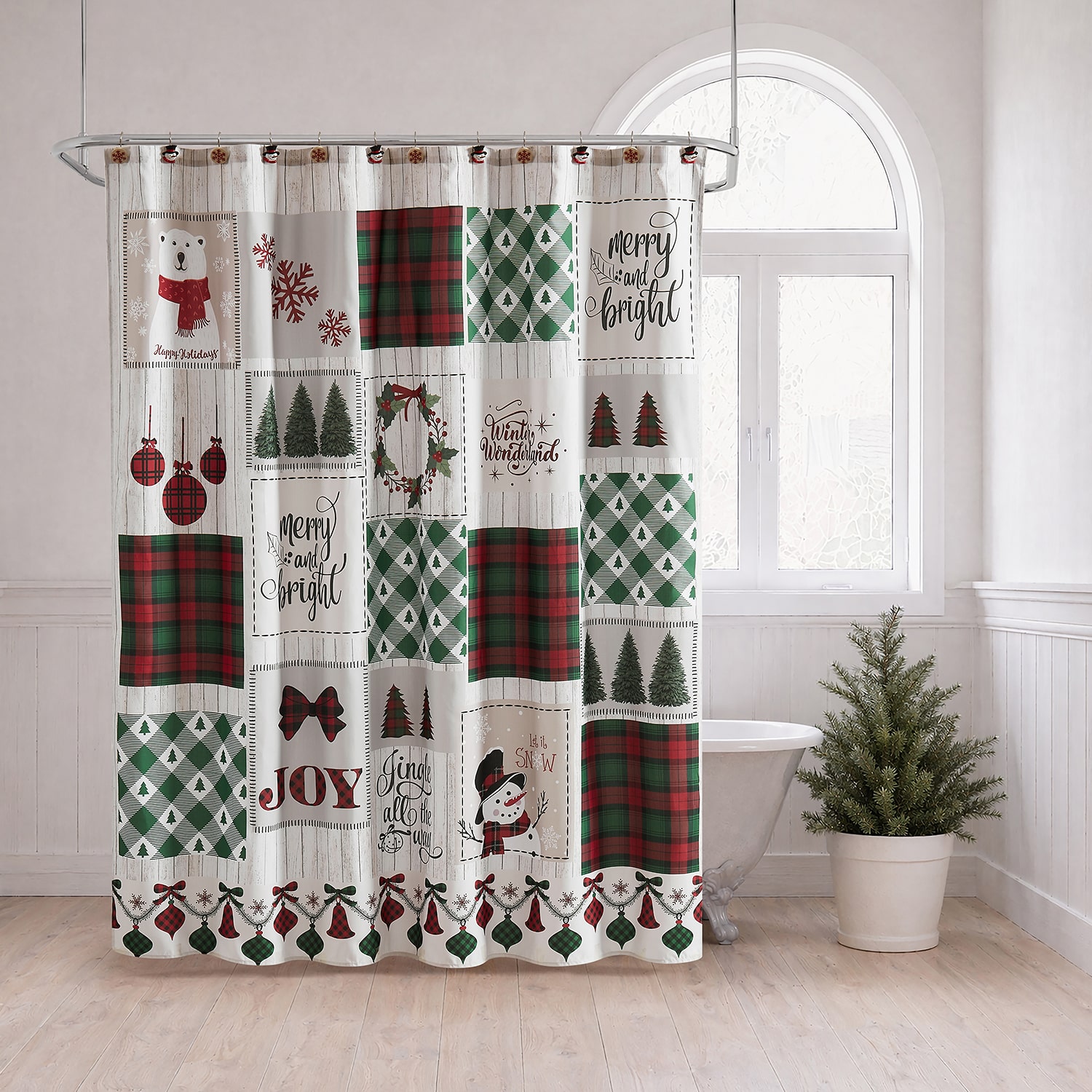 Avanti Patchwork Plaid Shower Curtain