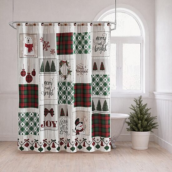 Avanti Patchwork Plaid Shower Curtain