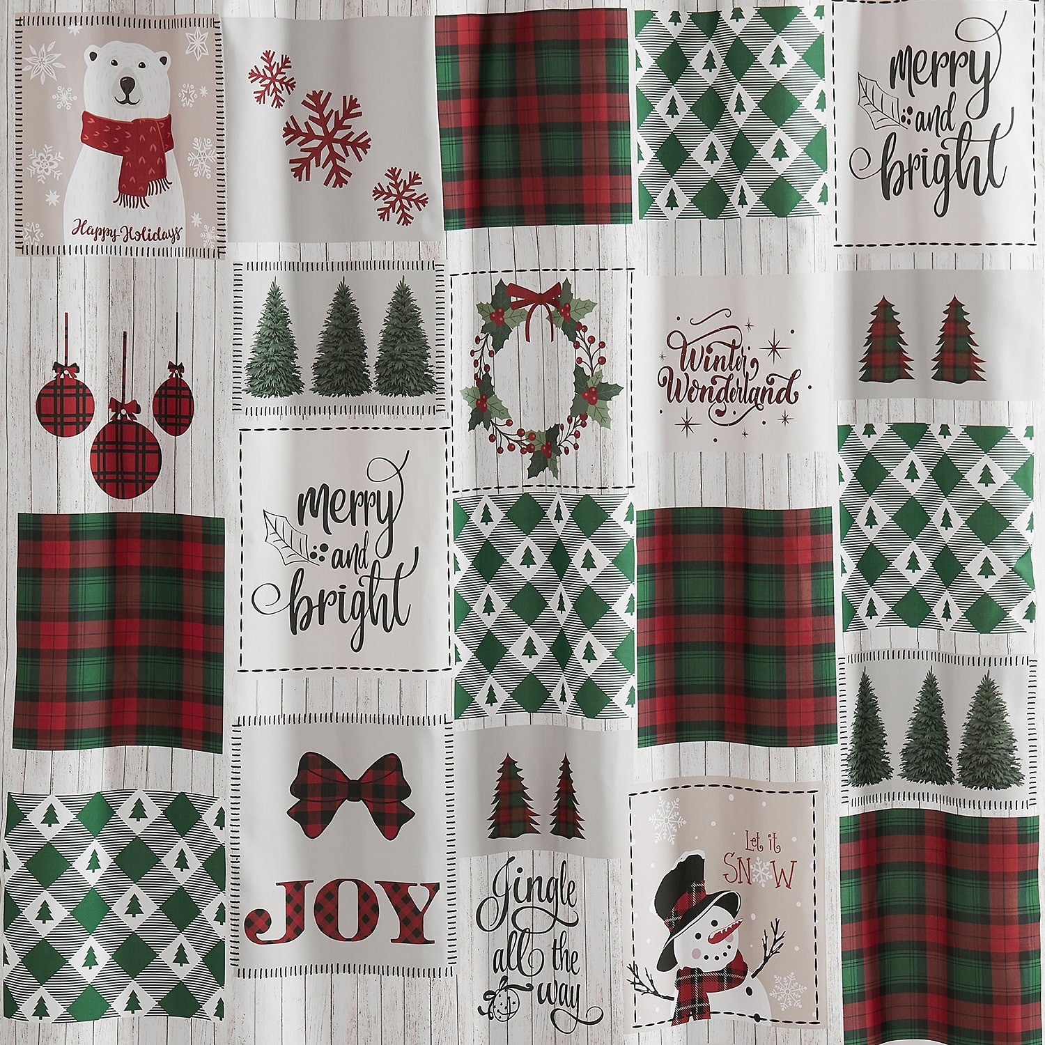 Avanti Patchwork Plaid Shower Curtain