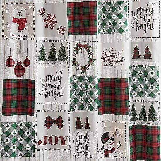 Avanti Patchwork Plaid Shower Curtain