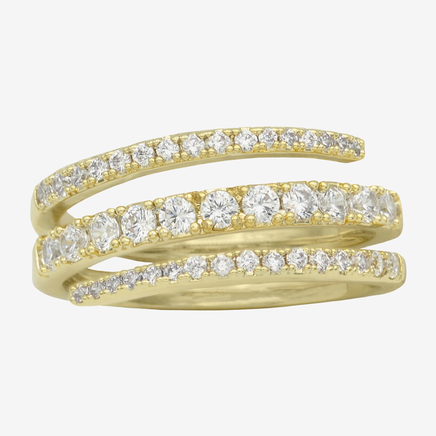 Sparkle Allure Womens 5MM Cubic Zirconia 14K Gold Over Brass Band