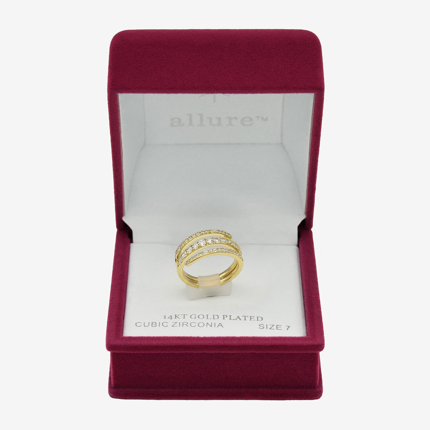 Sparkle Allure Womens 5MM Cubic Zirconia 14K Gold Over Brass Band