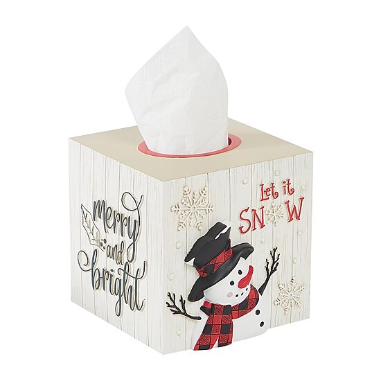 Avanti Patchwork Plaid Tissue Box Cover