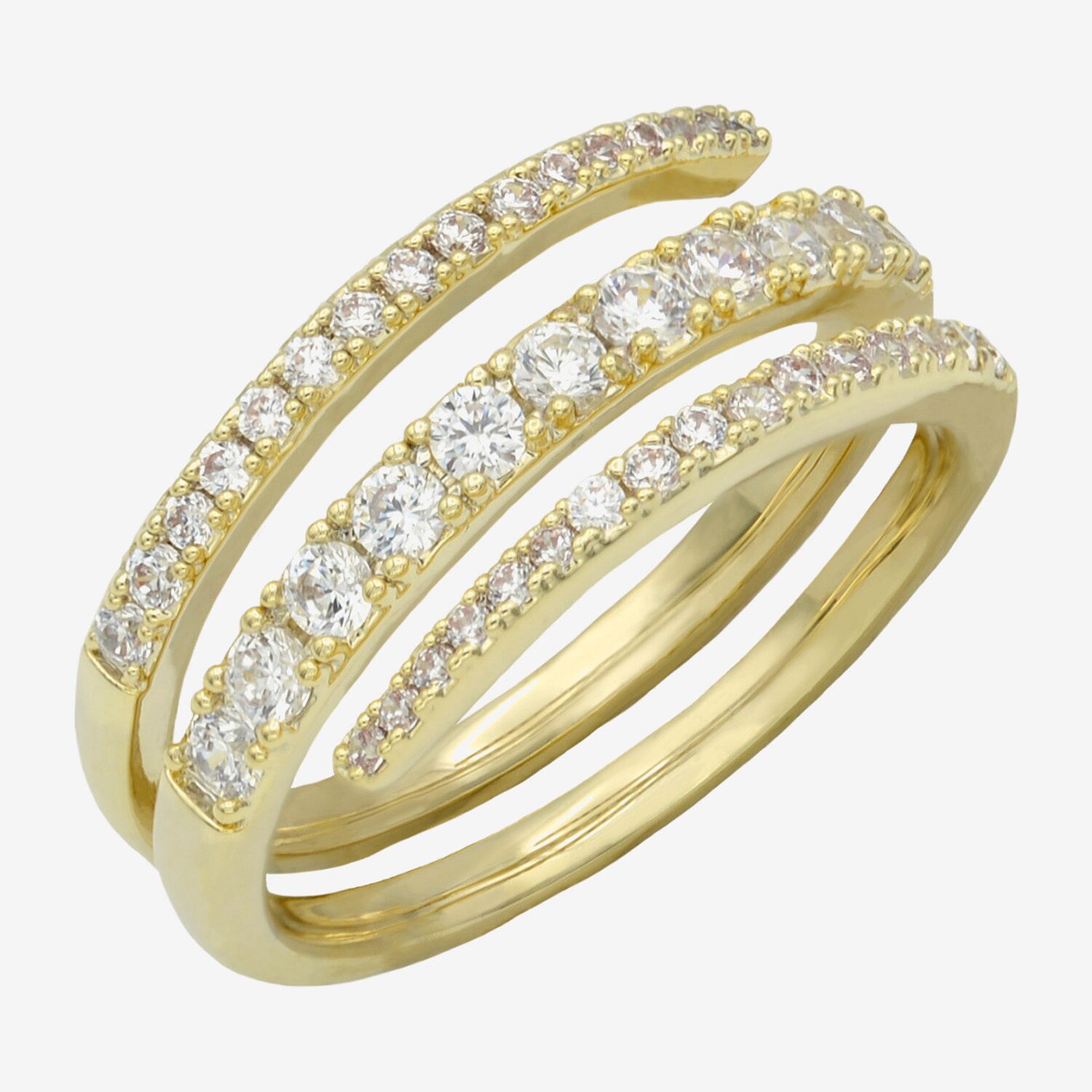 Sparkle Allure Womens 5MM Cubic Zirconia 14K Gold Over Brass Band