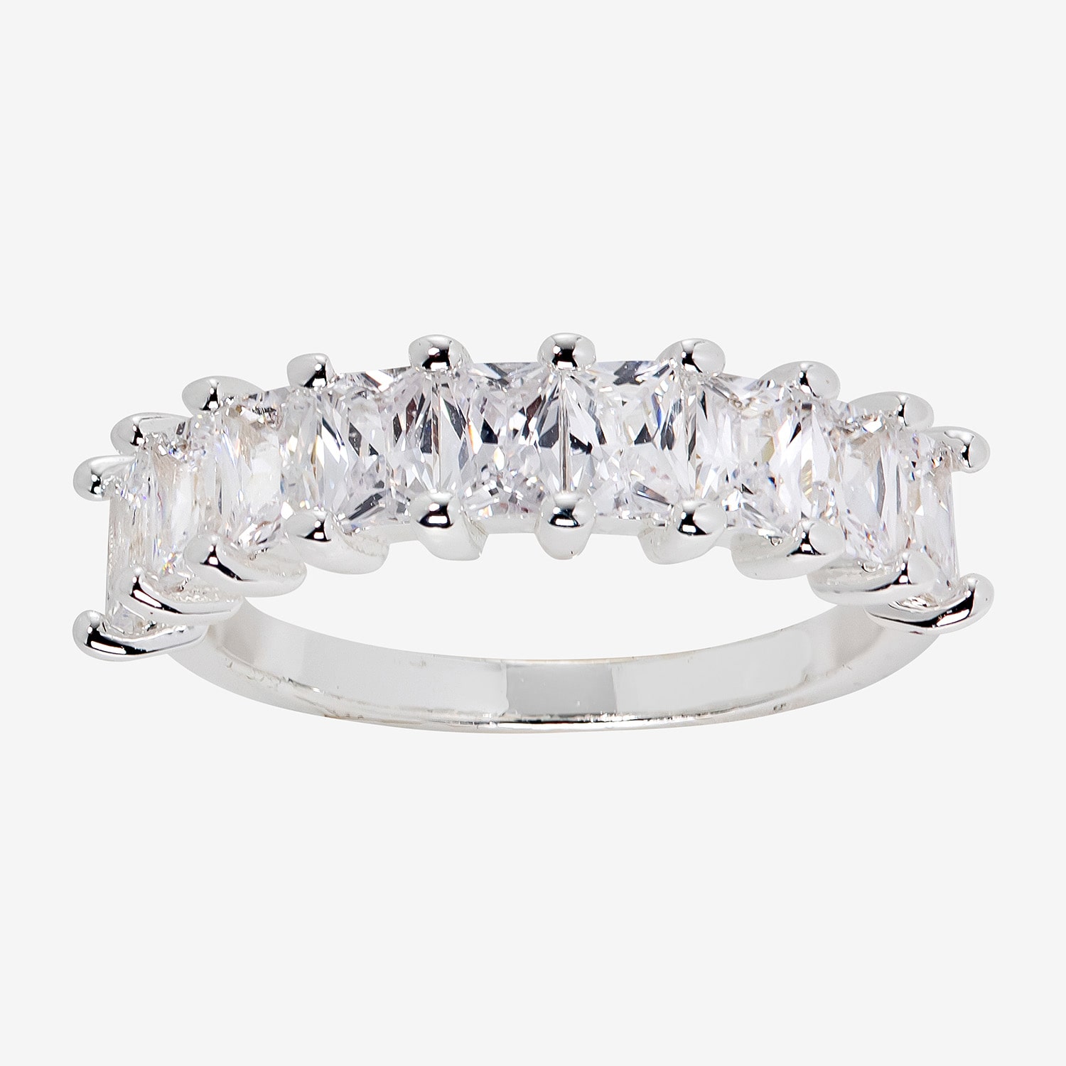 Sparkle Allure Womens Cubic Zirconia Pure Silver Over Brass Engagement Ring