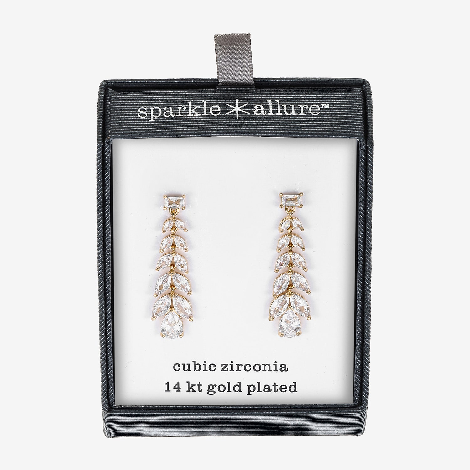 Sparkle Allure Womens Cubic Zirconia 14K Gold Over Brass Drop Earrings