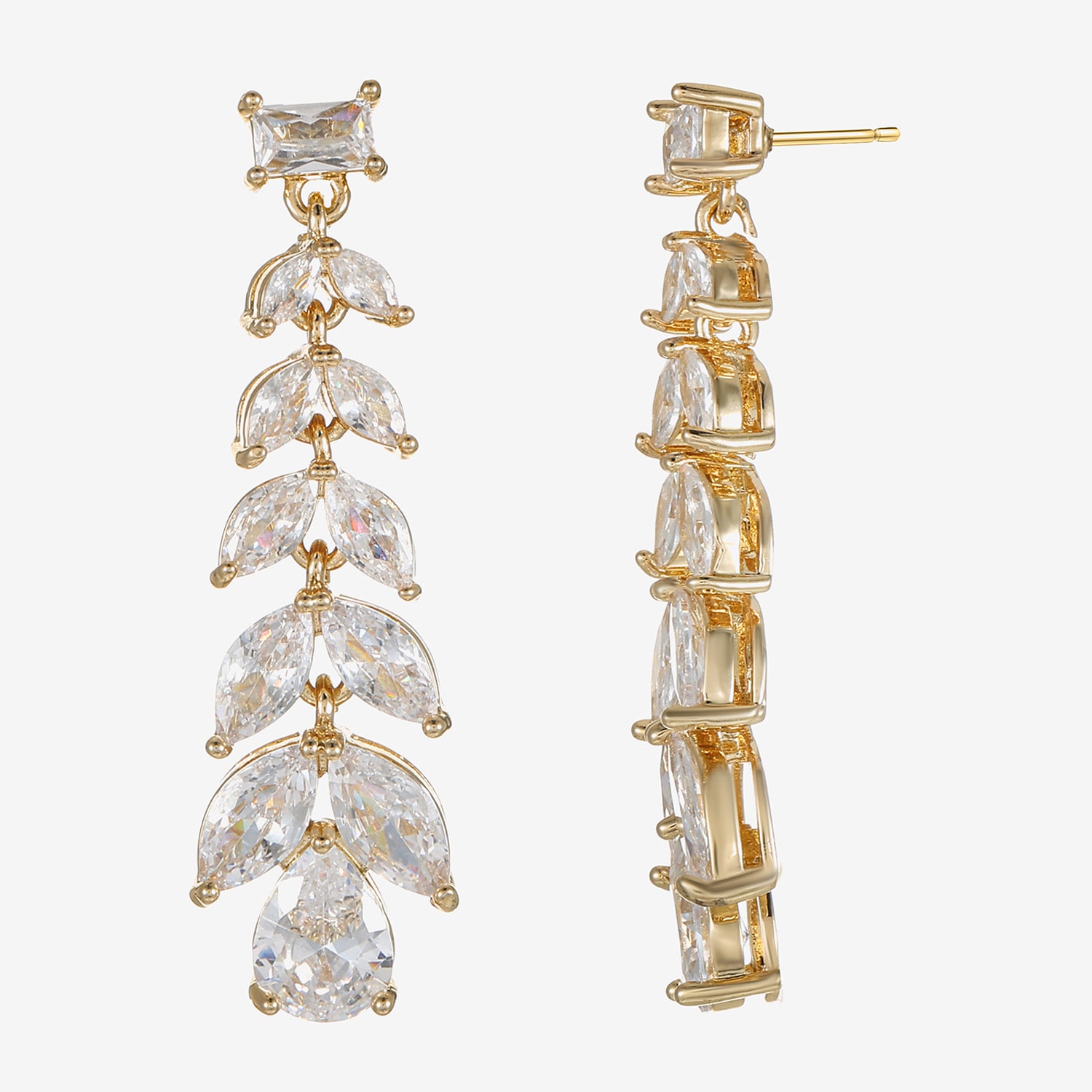 Sparkle Allure Womens Cubic Zirconia 14K Gold Over Brass Drop Earrings
