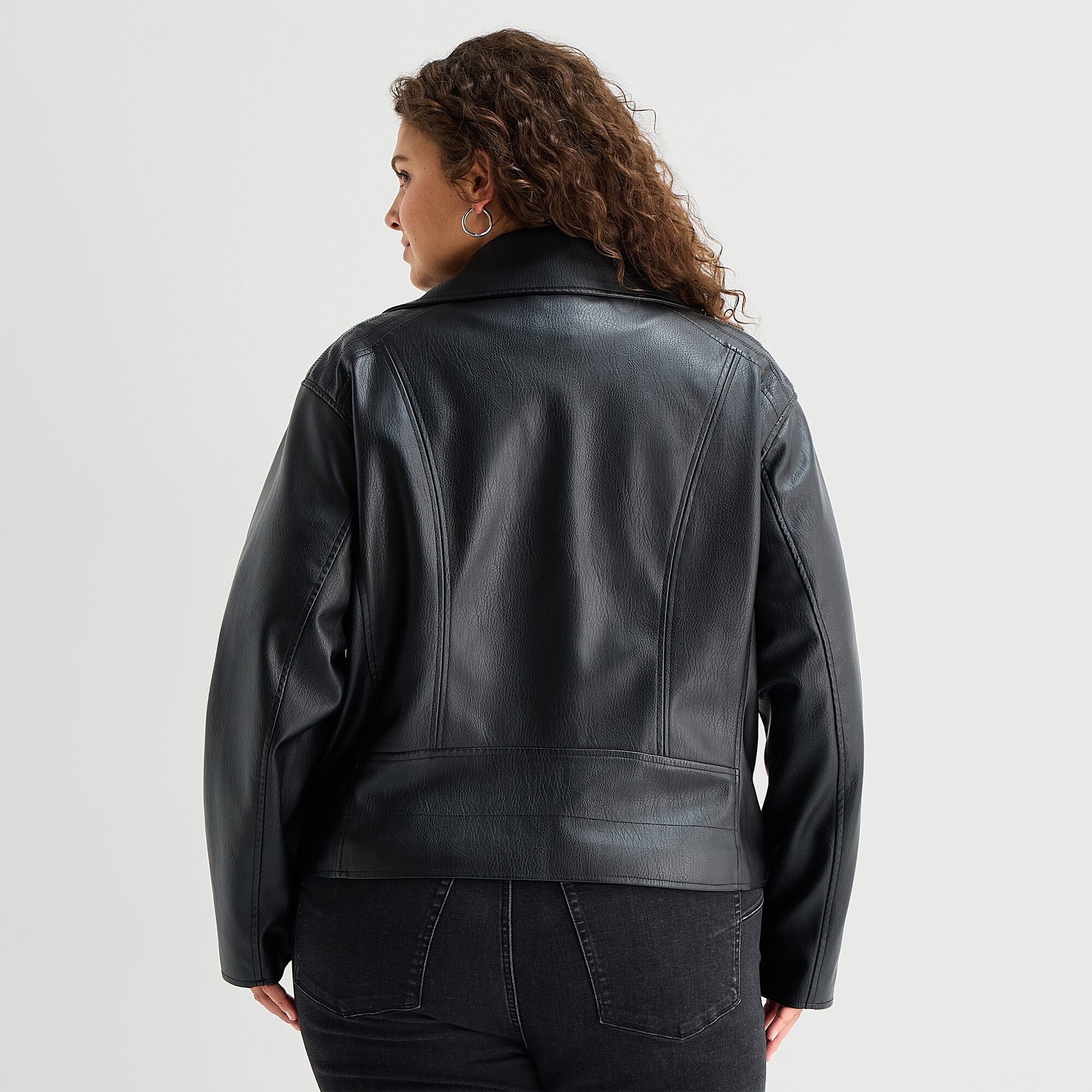 A.N.A Womens Plus Faux Leather Lightweight Jacket
