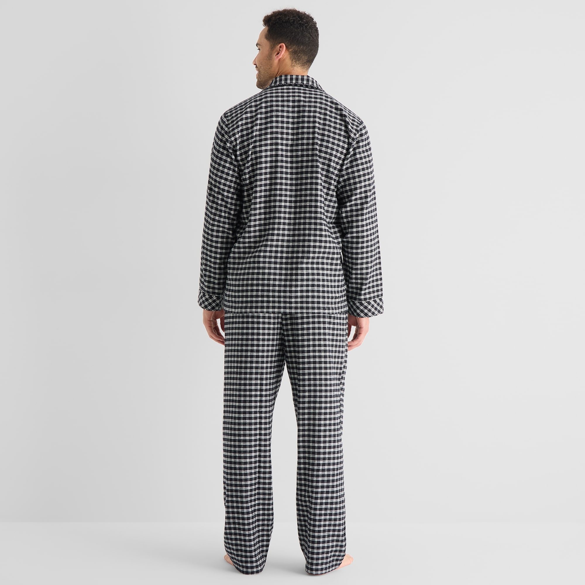 St. John's Bay Mens Flannel Long Sleeve 2-pc. Pajama Set