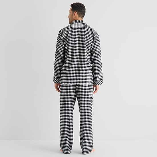 St. John's Bay Mens Flannel Long Sleeve 2-pc. Pajama Set