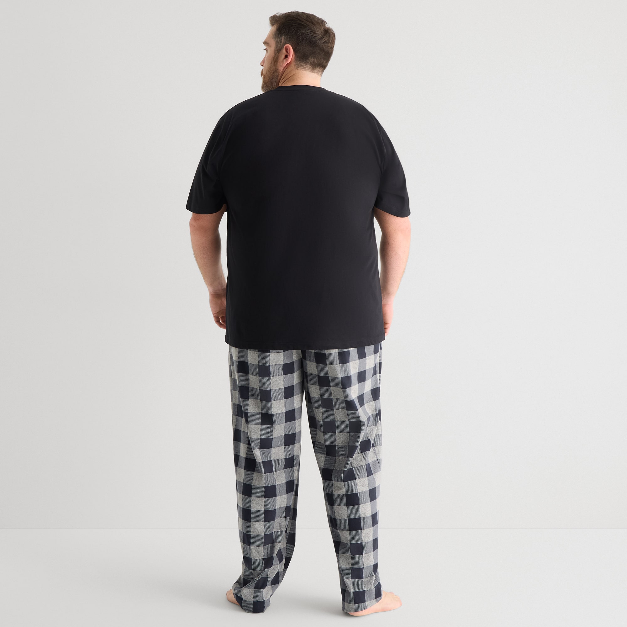 St. John's Bay Mens Crew Neck Short Sleeve 2-pc. Big and Tall Pajama Set