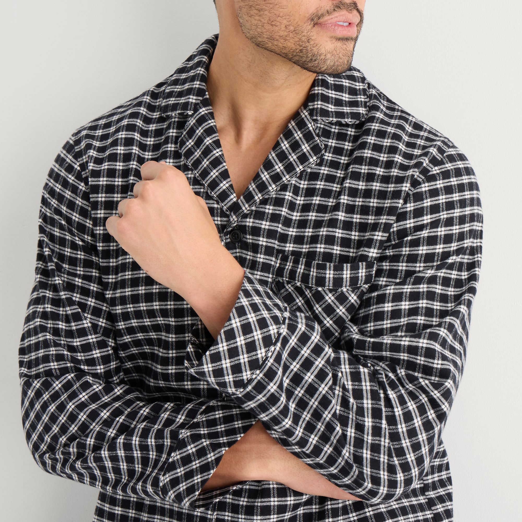 St. John's Bay Mens Flannel Long Sleeve 2-pc. Pajama Set