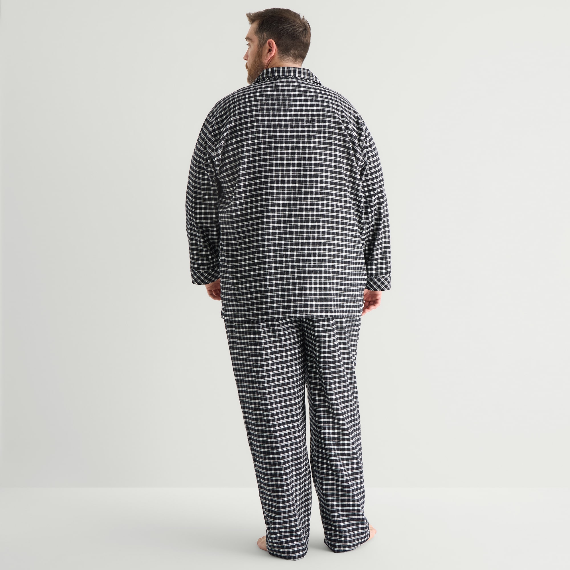 St. John's Bay Mens Flannel Long Sleeve 2-pc. Big and Tall Pajama Set