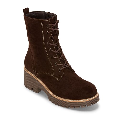 Dirty Laundry Womens Answers Block Heel Cushioned Combat Boots In Brown
