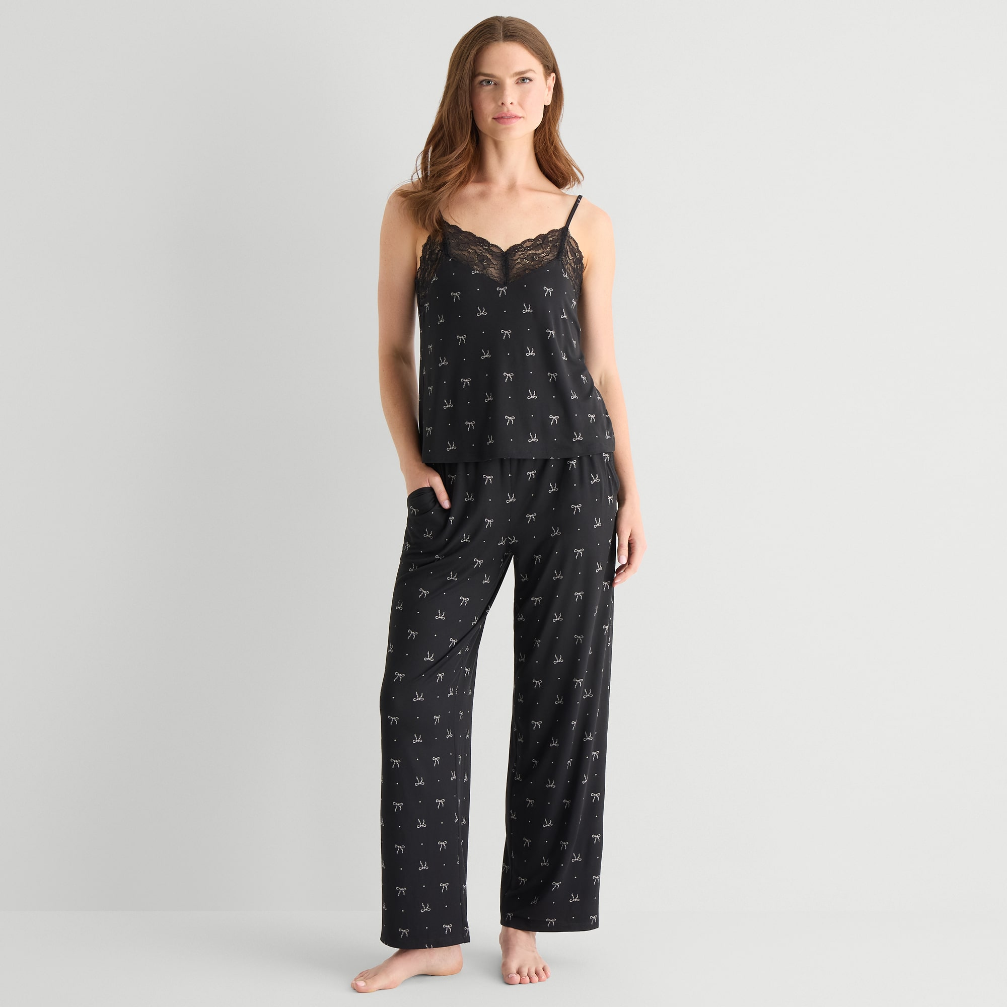 Ambrielle Womens V-Neck Sleeveless 2-pc. Pajama Set
