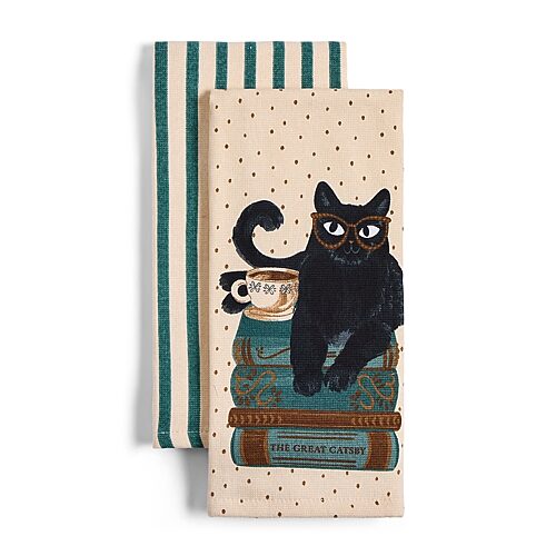 Layerings Purs And Pages 2-pc. Kitchen Towel Set In Green