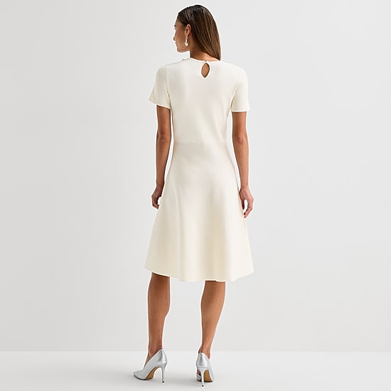 Maia Womens Short Sleeve Sweater Dress