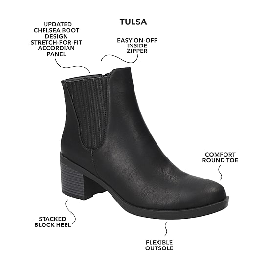 Easy Street Womens Tulsa Block Heel Booties