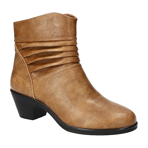 Easy Street Womens Bess Block Heel Booties In Beige