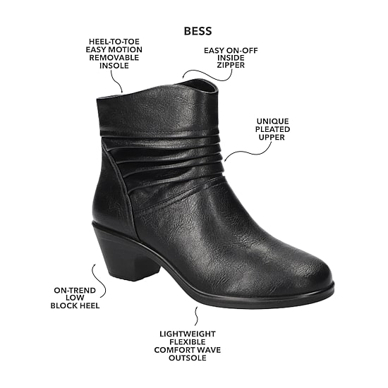 Easy Street Womens Bess Block Heel Booties