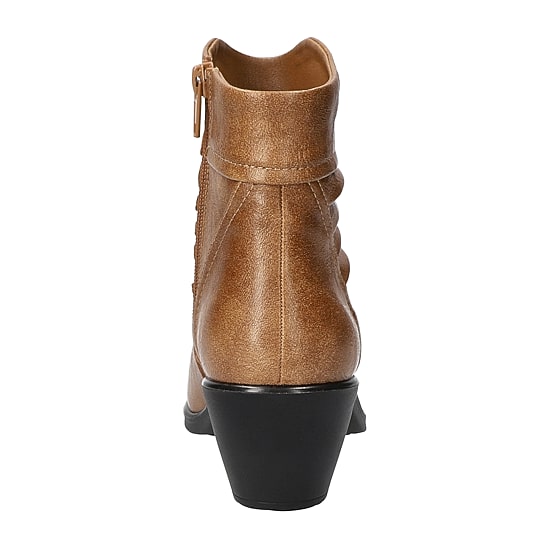 Easy Street Womens Bess Block Heel Booties