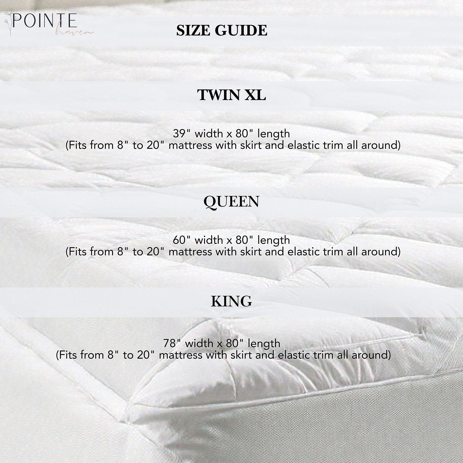 Pointehaven Cotton Percale Hypoallergenic Mattress Pad