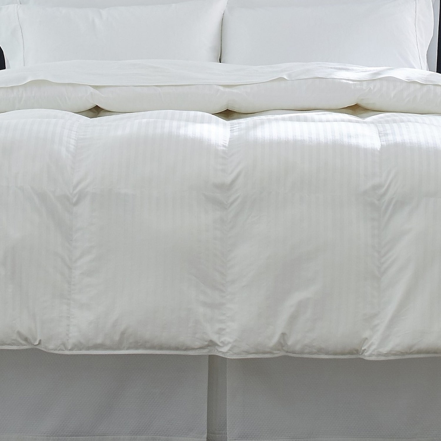 Pointehaven Down Alternative Cotton Sateen Stripe Hypoallergenic Luxury Sized Stripes Heavyweight Comforter