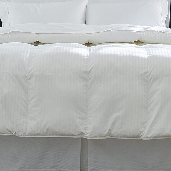 Pointehaven Down Alternative Cotton Sateen Stripe Hypoallergenic Luxury Sized Comforter