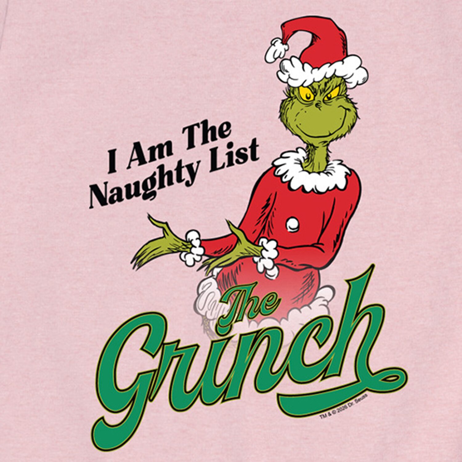 I Am The Naughty List Big Kid Girls Crew Neck Short Sleeve Regular Fit Grinch Graphic T-Shirt