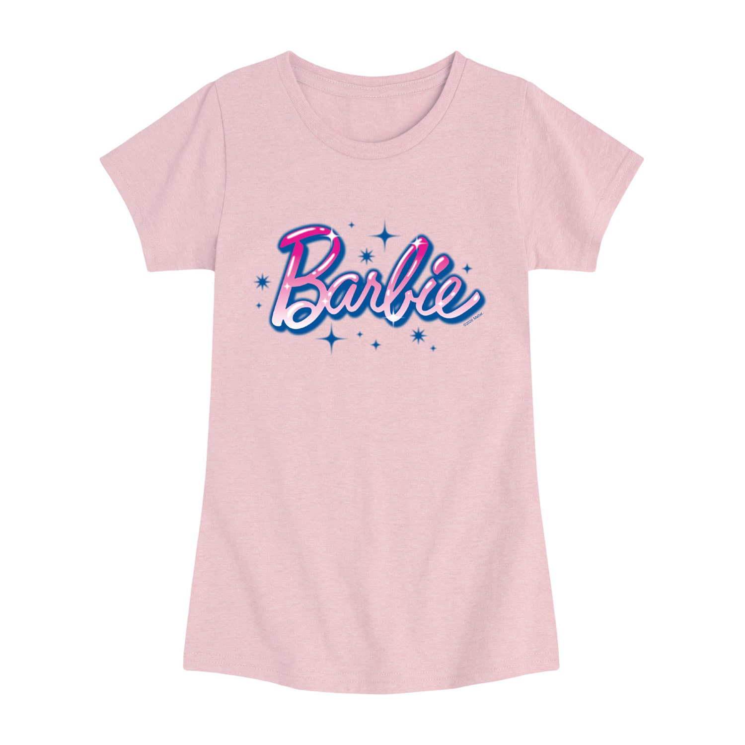 Airbrush Logo Big Kid Girls Crew Neck Short Sleeve Regular Fit Barbie Graphic T-Shirt