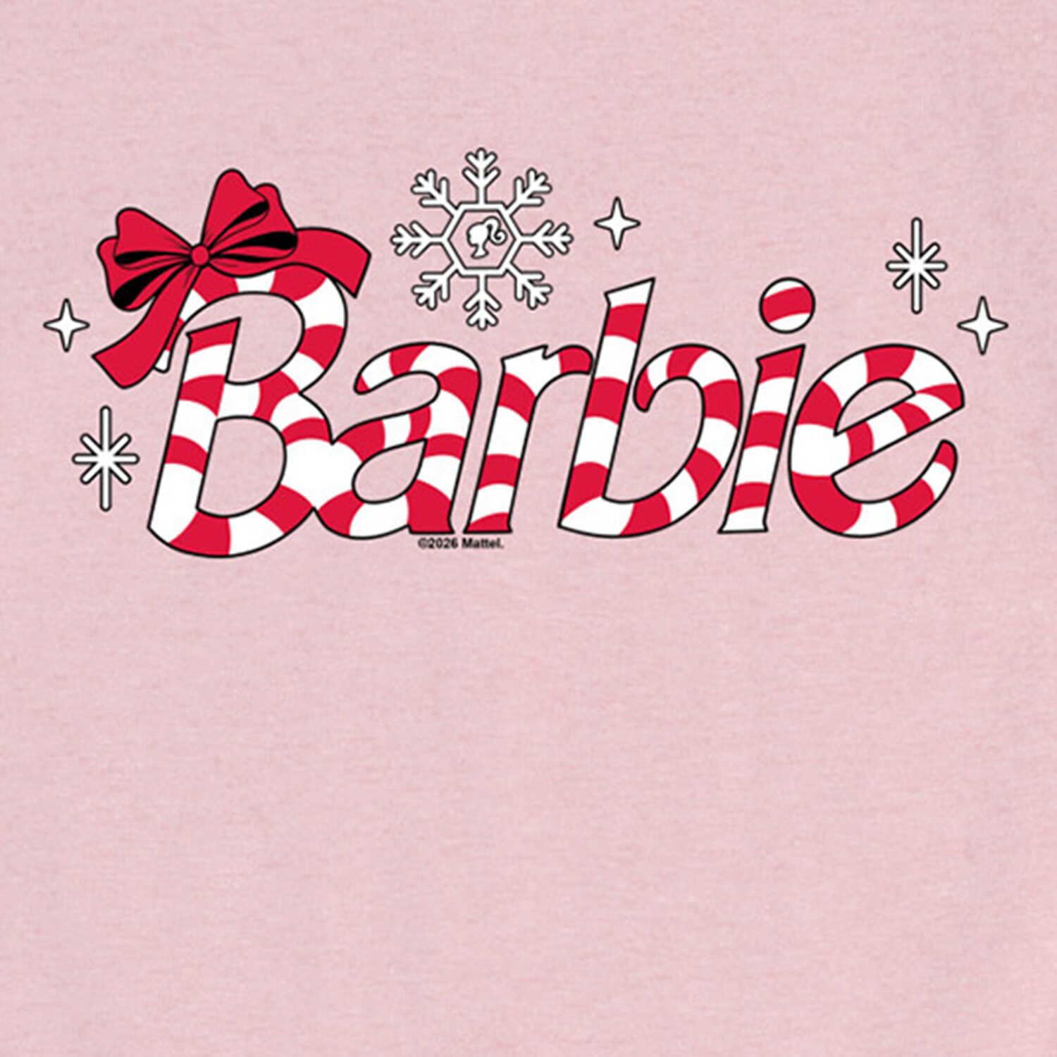 Candy Cane Logo Big Kid Girls Crew Neck Short Sleeve Regular Fit Barbie Graphic T-Shirt