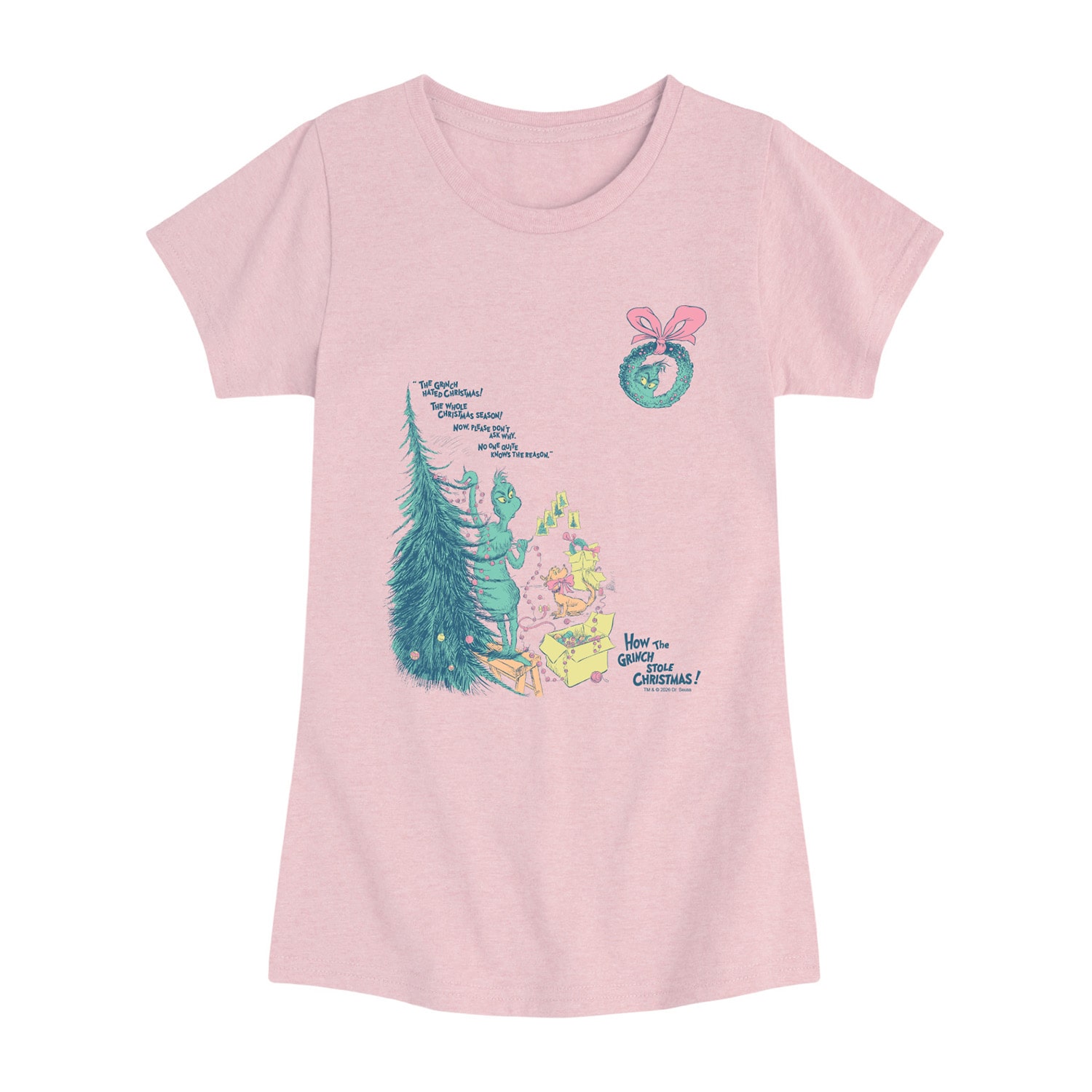 How The Grinch Stole Christmas Big Kid Girls Crew Neck Short Sleeve Regular Fit Graphic T-Shirt