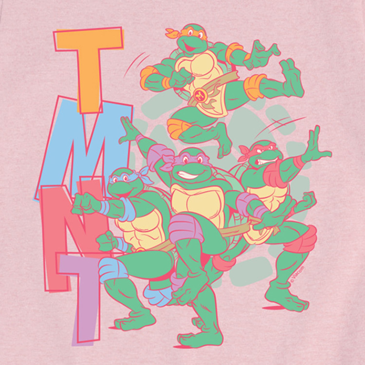 Tmnt Group Distressed Big Kid Girls Crew Neck Short Sleeve Regular Fit Teenage Mutant Ninja Turtles Graphic T-Shirt