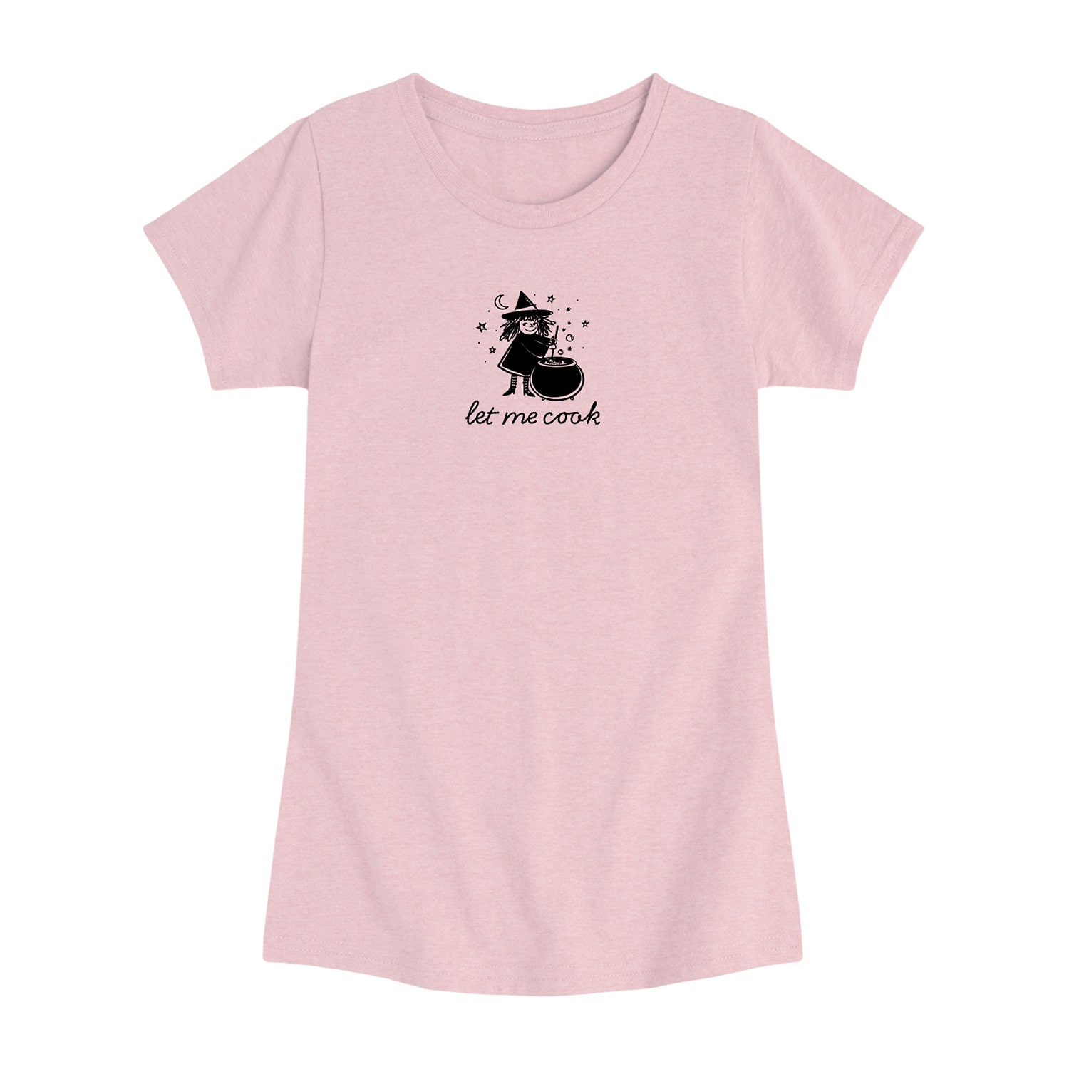 Let Me Cook Witch Big Kid Girls Crew Neck Short Sleeve Regular Fit Graphic T-Shirt