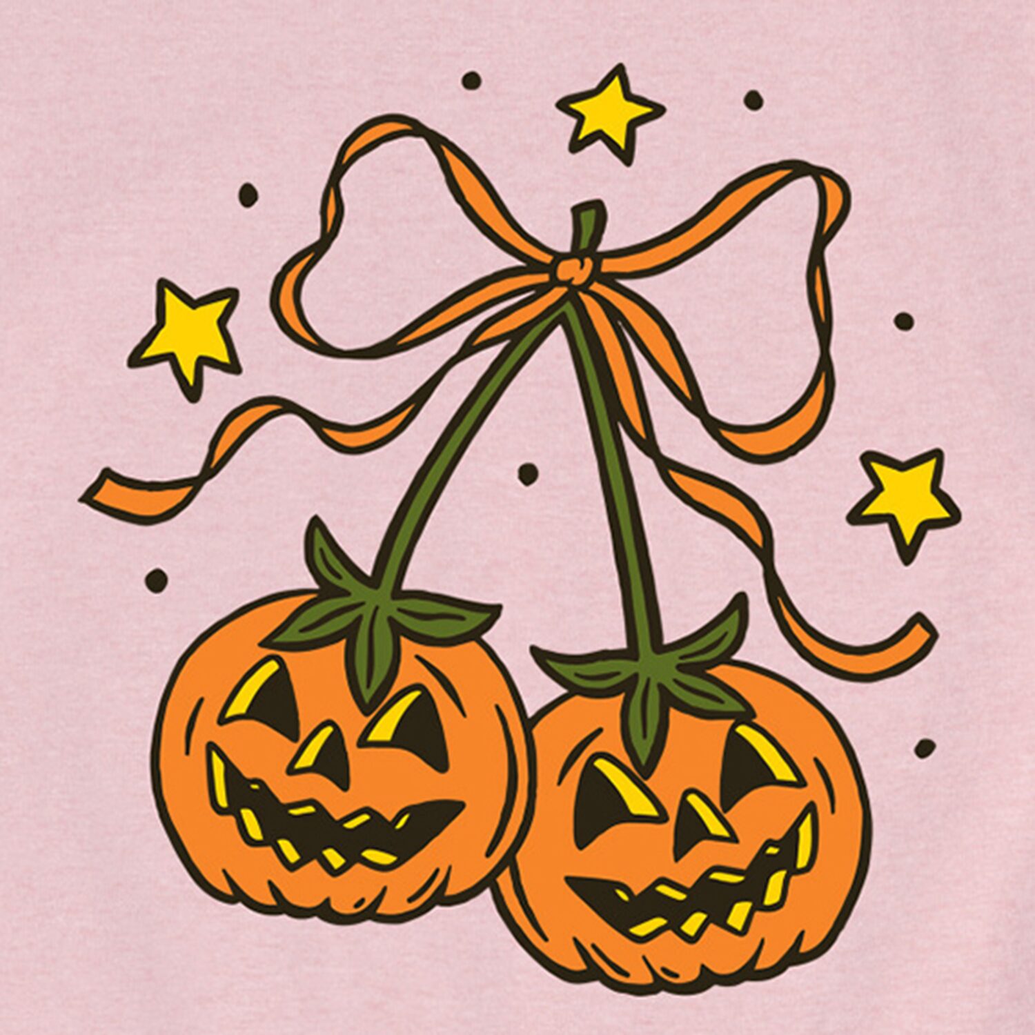 Jackolantern Bows Big Kid Girls Crew Neck Short Sleeve Regular Fit Graphic T-Shirt