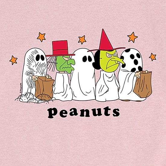Halloween Ghosts Witches Big Kid Girls Crew Neck Short Sleeve Regular Fit Peanuts Big Graphic T-Shirt