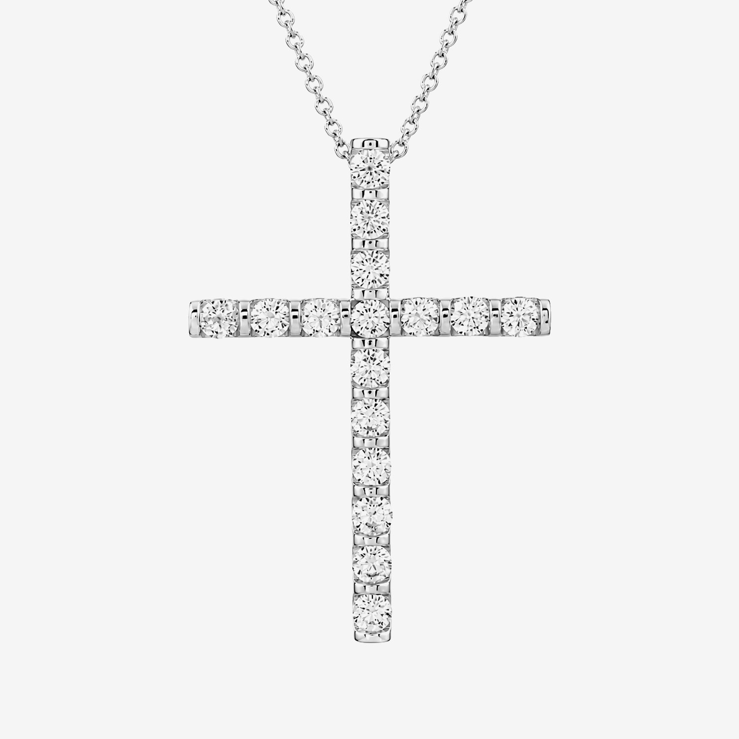 Cross (I / I2) Womens 1 CT. T.W. Lab Grown White Diamond Sterling Silver Cross 18 Inch Pendant Necklace